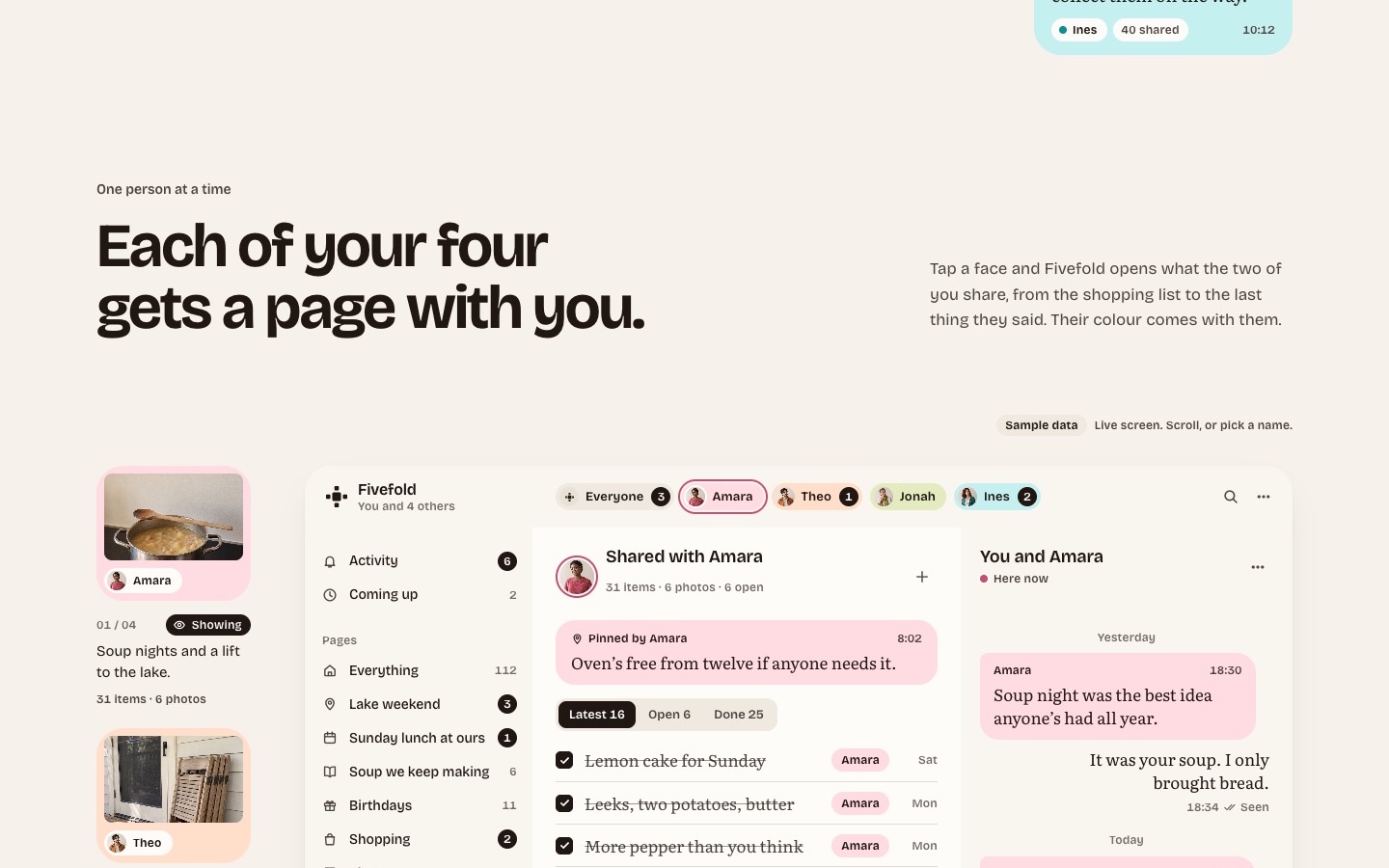 Fivefold, screen 3