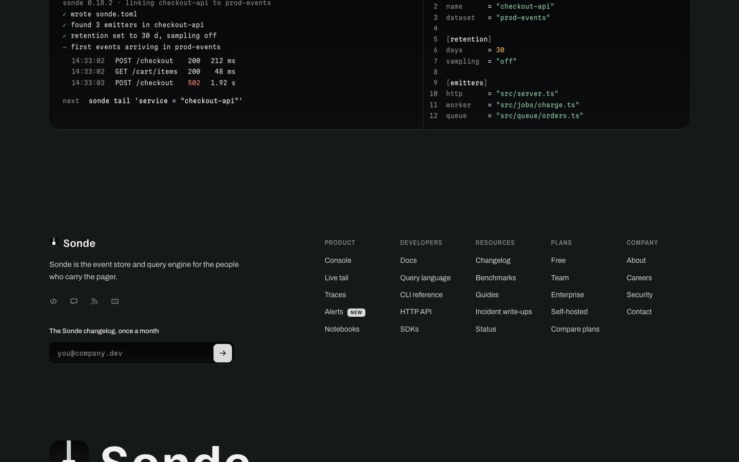 Sonde, screen 10