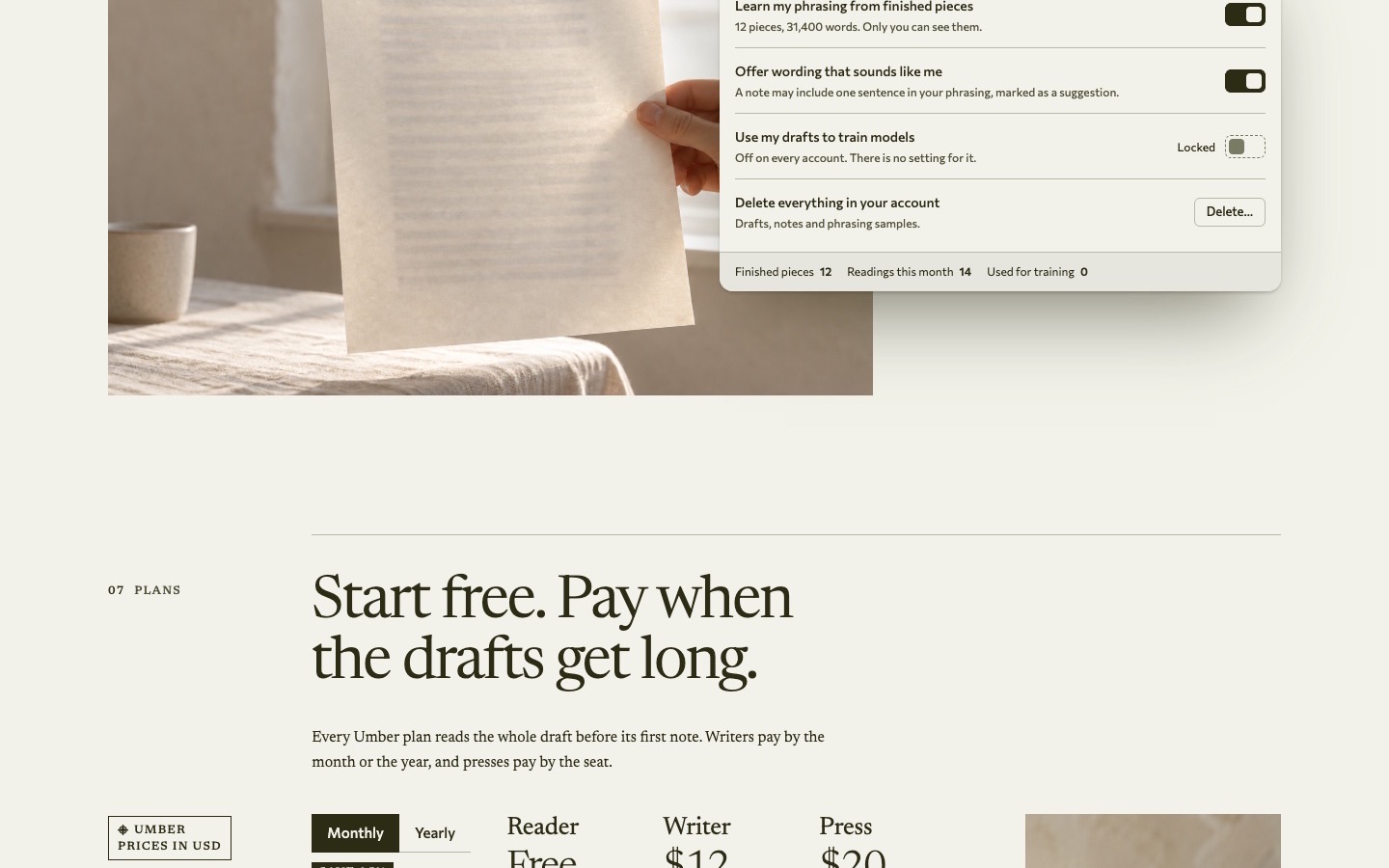 Umber, screen 9